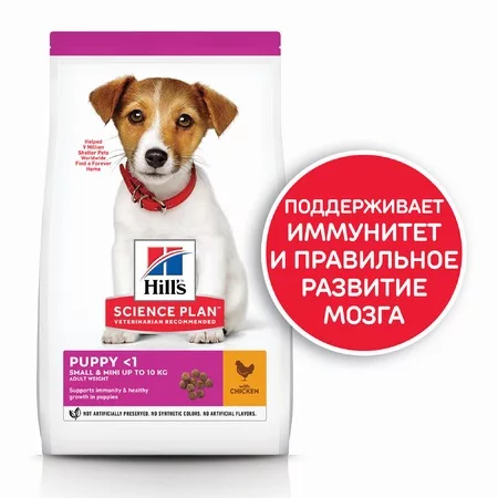Сухой корм Hills Science Plan Small & Miniature для щенков мелких и миниатюрных пород с курицей - 300 г
Сухой корм Hills Science Plan Small & Miniature для щенков мелких и миниатюрных пород с курицей - 300 г