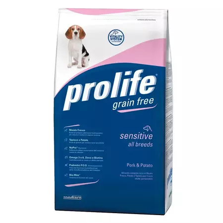 Prolife Dog Adult Sensitive беззерновой сухой корм для гиперчувствительных собак со свининой и картофелем
Prolife Dog Adult Sensitive беззерновой сухой корм для гиперчувствительных собак со свининой и картофелем