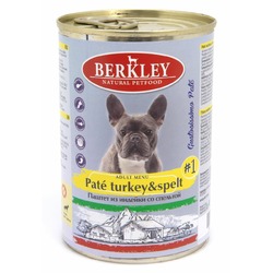 Berkley №1 для взрослых собак всех пород, паштет с индейкой и спельтой, в консервах - 400 г