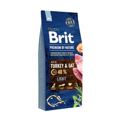 brit premium by nature light suhoj korm dlya sobak s izbytochnym vesom s indejkoj i ovsom 15 kg