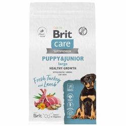 Brit Сare Dog Puppy&Junior L Healthy Growth сухой корм для щенков крупных пород, с индейкой и ягнёнком - 1,5 кг