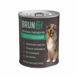 Brunch влажный корм для собак, фарш из потрошков, в консервах - 340 г
