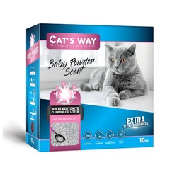 Cats way Box White Cat Litter With Babypowder наполнитель комкующийся для кошачьего туалета с ароматом детской присыпки (коробка)