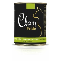 Clan Pride полнорационный влажный корм для собак, рубец и печень говяжья, кусочки в желе, в консервах - 340 г