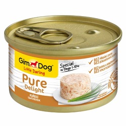 GimDog Pure Delight влажный корм для собак мелких и миниатюрных пород, из цыпленка, кусочки в желе, в консервах - 85 г