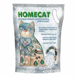 Homecat Морозная свежесть cиликагелевый впитывающий наполнитель с ароматом морозной свежести