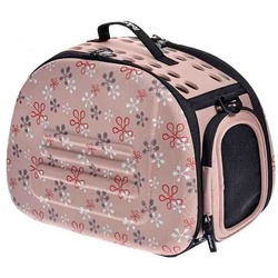 Ibiyaya складная сумка-переноска для кошек весом до 6 кг - бледно-розовая в цветочек