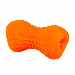 Игрушка для собак ROGZ Yumz S косточка массажная для десен оранжевая - 88 мм