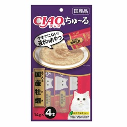 Inaba Ciao Churu лакомство-пюре для кошек, с тунцом магуро и устрицами - 14 г, 4 шт