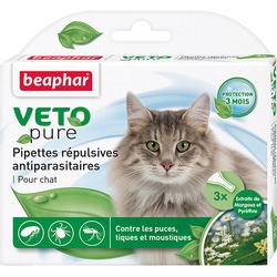 Капли Beaphar BIO SPOT ON для кошек от блох, клещей и комаров с экстрактом маргозы - 3 пипетки