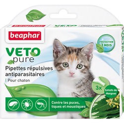 Капли Beaphar BIO SPOT ON для котят от блох, клещей и комаров с экстрактом маргозы - 3 пипетки
