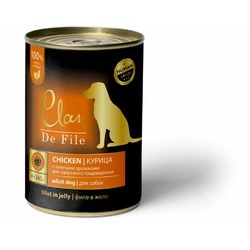 Clan De File полнорационный влажный корм для собак, с курицей, кусочки в желе, в консервах - 340 г