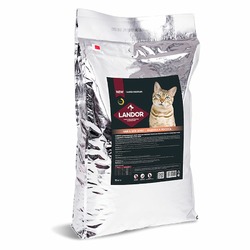 Landor полнорационный сухой корм для кошек для шерсти и здоровья кожи, c индейкой и лососем