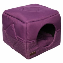 Lion домик-лежанка Кубик LM4030-071 для собак мелких пород и кошек, фиолетовый - M (45x45x45 cм)