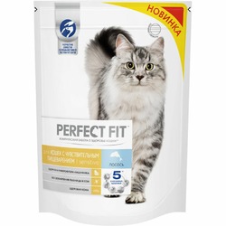 Perfect Fit полнорационный сухой корм для кошек с чувствительным пищеварением, с лососем - 650 г
