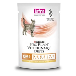 Влажный корм Pro Plan Veterinary Diets OM St/Ox для взрослых кошек для снижения избыточной массы тела, с курицей 85 г