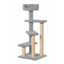 Винтовая лестница когтеточка Пушок для кошек, цвет серый