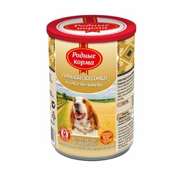 Родные корма влажный корм для собак, с говядиной по-хански, кусочки в соусе, в консервах - 410 г
