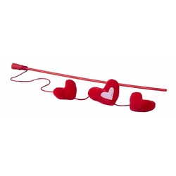Rogz Catnip Hearts Magic Stick Red игрушка-дразнилка для кошек в виде удочки с кошачьей мятой, красная