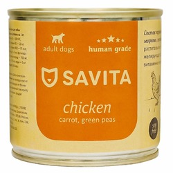 Savita влажный корм для собак, с курицей, морковью и зеленым горошком, в консервах - 410 г