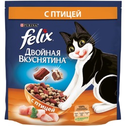 Felix Двойная вкуснятина полнорационный сухой корм для кошек, с птицей