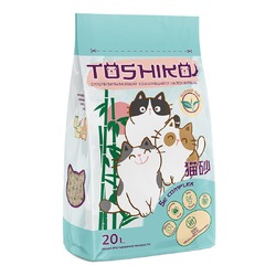 Toshiko Зеленый чай наполнитель для кошек, комкующийся, древесный - 20 л, 7,6 кг