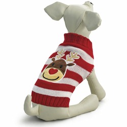 Triol свитер для собак "Оленёнок", красно-белый XS, 20 см
