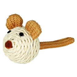 Trixie Игрушка Мышка с погремушкой, верёвка, 5 см