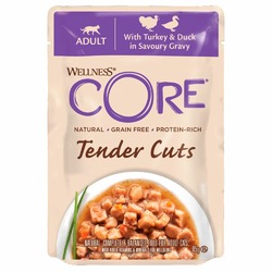 Сore Tender Cuts влажный корм для кошек, из индейки с уткой, кусочки соусе, в паучах - 85 г