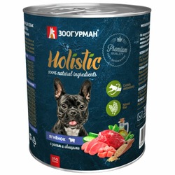Зоогурман Holistic влажный корм для собак, паштет с ягненком, рисом и овощами, в консервах - 350 г