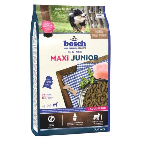Сухой корм Bosch Junior Maxi для щенков крупных и гигантских пород с мясом домашней птицы - 3 кг Основное Превью