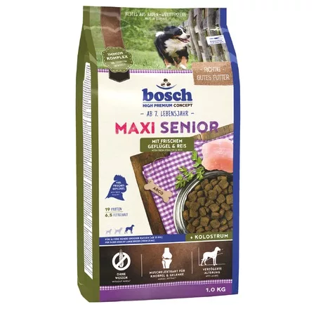 

Сухой корм Bosch Maxi Senior для пожилых собак крупных пород с птицей и рисом - 1 кг