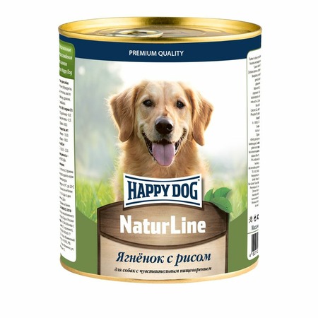 Happy Dog Natur Line полнорационный влажный корм для собак, фарш из ягненка и риса, в консервах - 970 г  Превью
