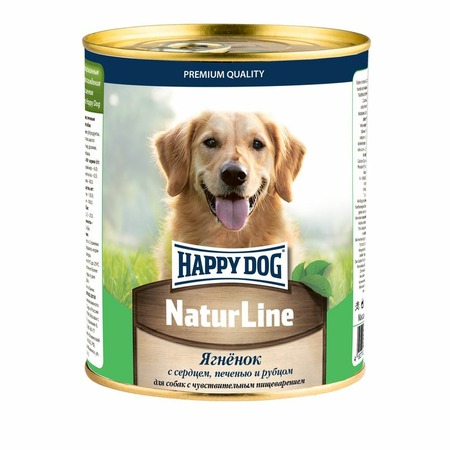 Happy Dog Natur Line полнорационный влажный корм для собак, фарш из ягненка, сердца, печени и рубца, в консервах - 970 г Основное Превью
