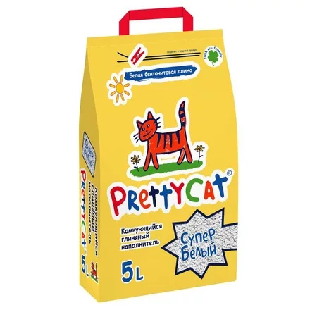 

PrettyCat наполнитель комкующийся Супер белый 5 л