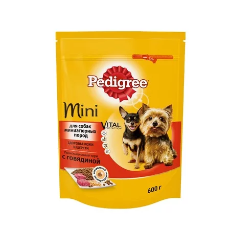 

Pedigree сухой корм для взрослых собак мини пород с говядиной - 600 г