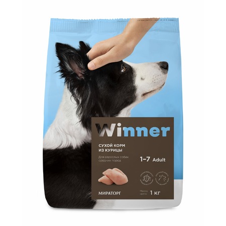 Winner Сухой корм Winner для взрослых собак средних пород с курицей - 1 кг