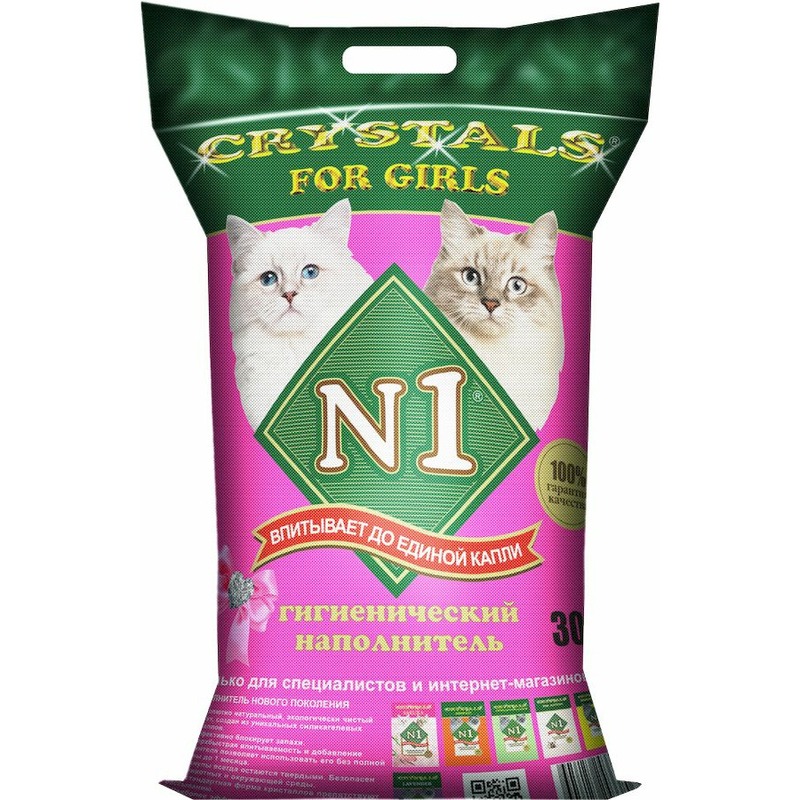 №1 наполнитель Crystals For Girls для взрослых кошек - 30 л 1 наполнитель naturel молоко для взрослых кошек 4 5 л