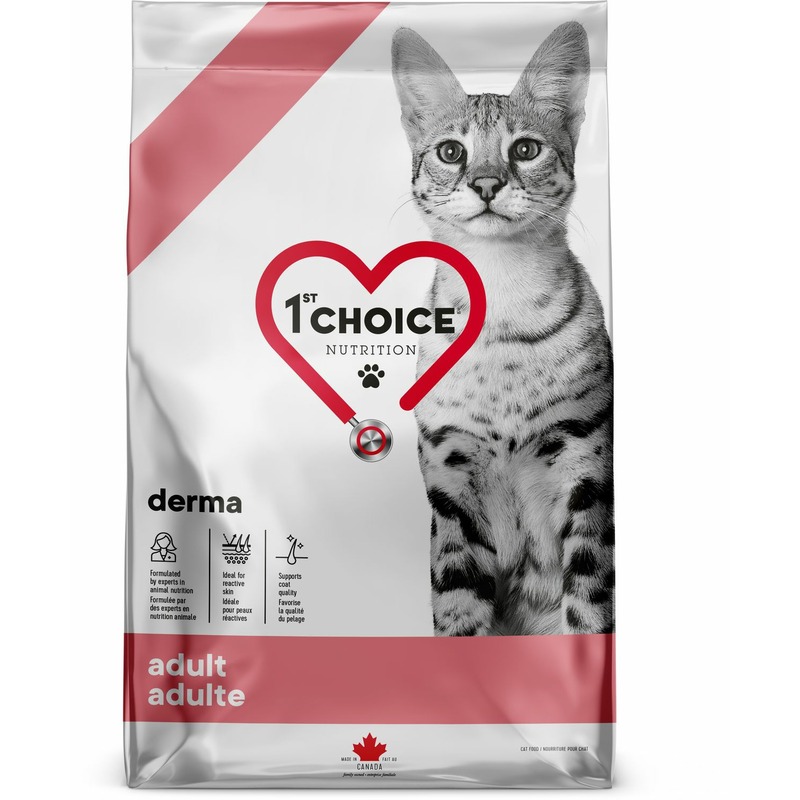 цена Cухой корм 1st Choice GF Derma Care для взрослых кошек всех пород с гиперчувствительной кожей с лососем - 1,8 кг
