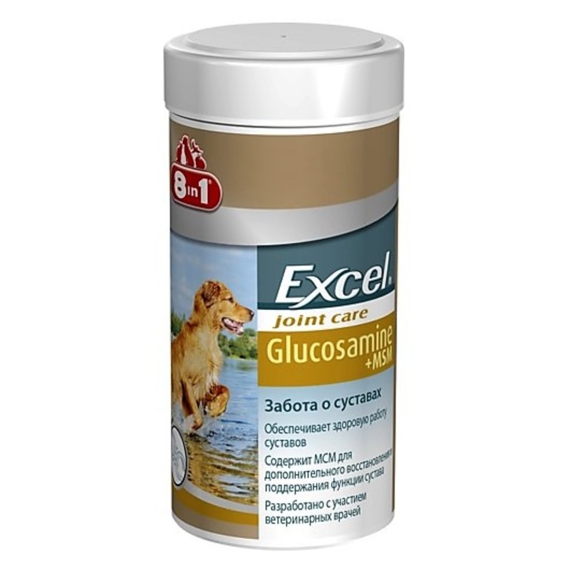 Фото - 8 in 1 8in1 Excel Glucosamine Эксель Глюкозами - 55 таб 8 in 1 живые пивные дрожжи 8 in 1 excel brewers yeast с чесноком для кошек и собак 780 таб