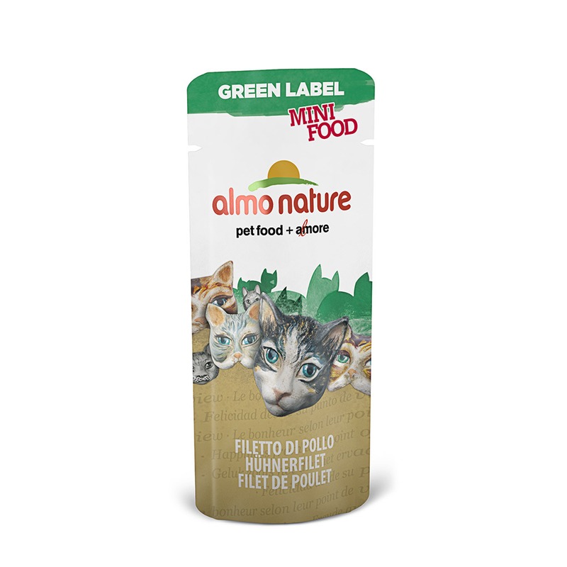 Almo Nature Green Label Cat Mini Food Chicken Fillet 3 г лакомство для кошек almo nature green label mini food 3 г птица