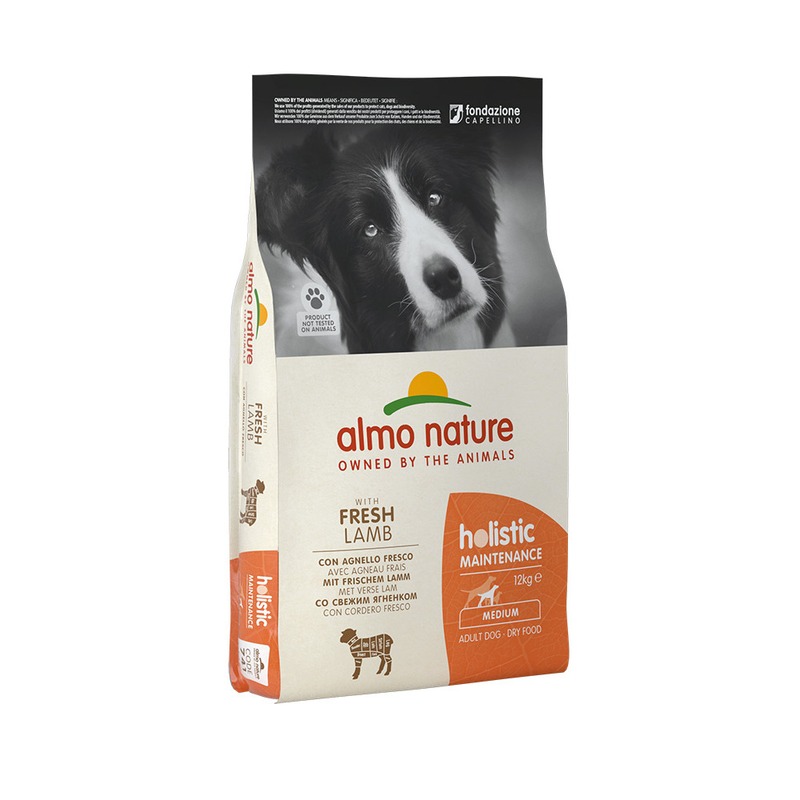 Almo Nature Holistic Adult Dog Medium & Lamb 12 кг повседневный супер премиум холистики для взрослых с ягненком породы среднего размера Италия 1 уп. х 1 шт. х 12 кг 10151-old - фото 1