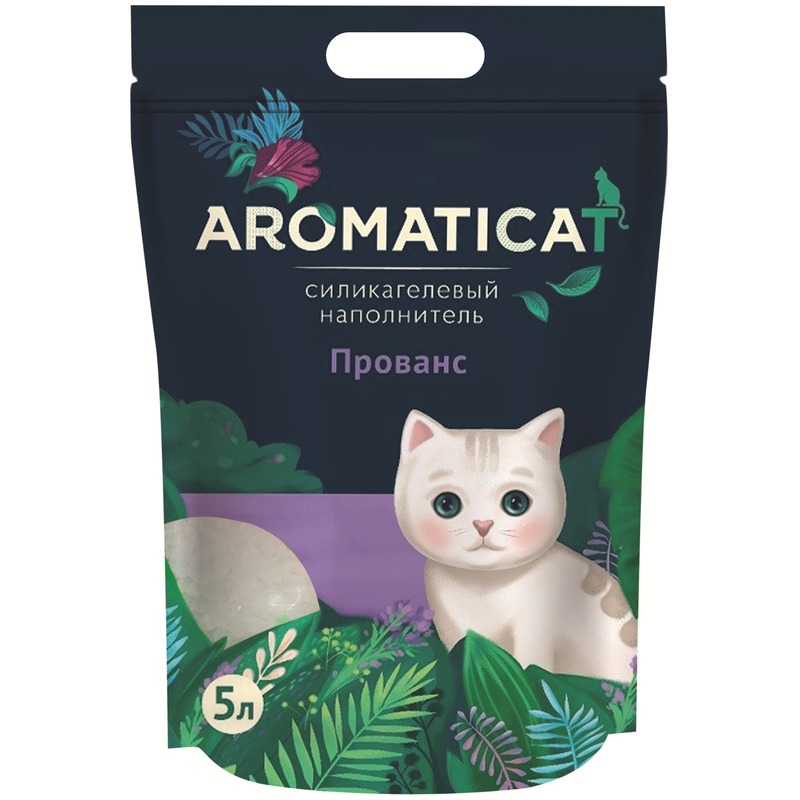 AromatiCat Силикагелевый наполнитель Прованс - 5 л aromaticat прованс наполнитель силикагелевый для туалета кошек 10 10 л