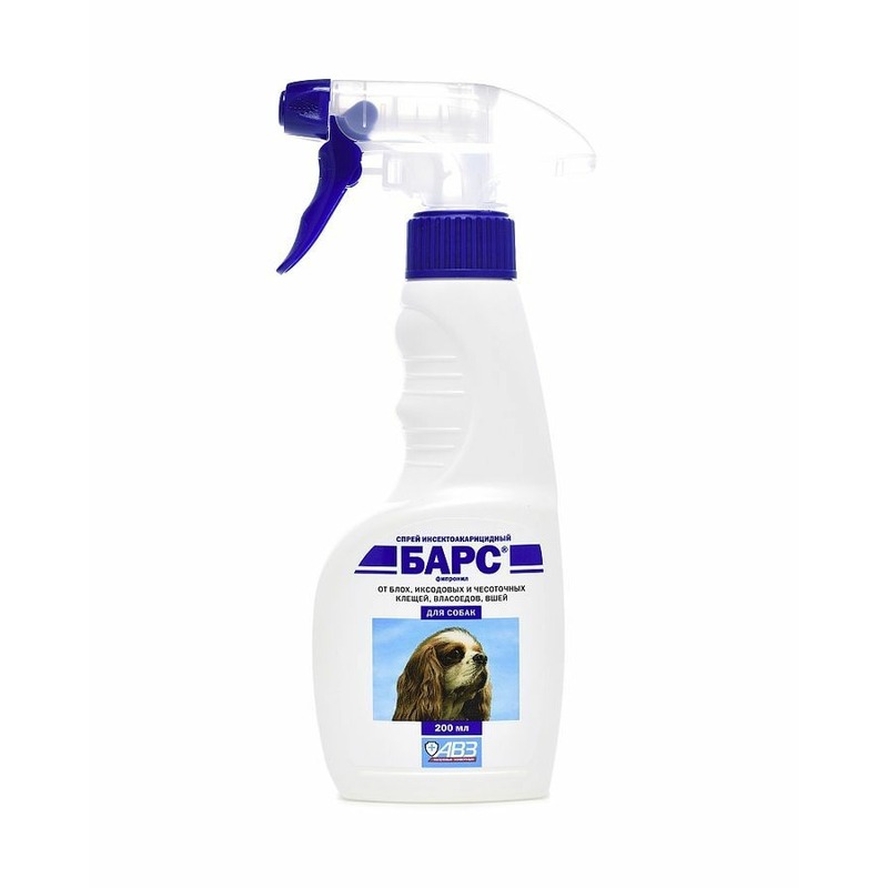 АВЗ Барс спрей инсектоакарицидный для собак - 200 мл спрей авз агроветзащита барс инсектоакарицидный для собак 100 мл