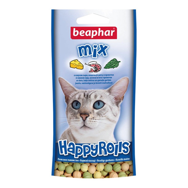 цена Beaphar Happy Rolls Mix лакомство для кошек - 80 шт