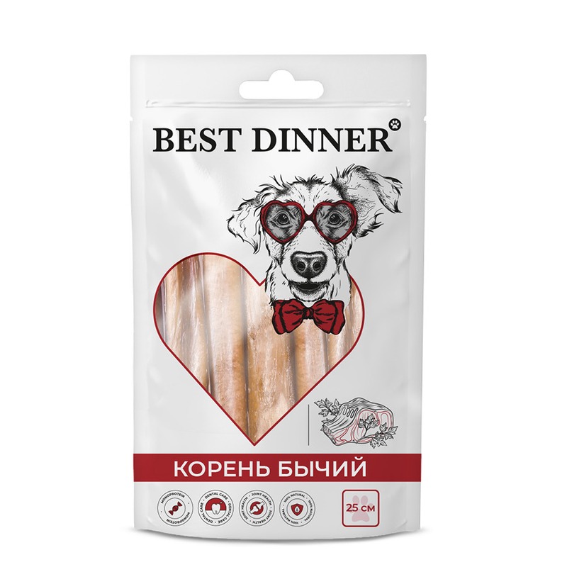 Best Dinner лакомство для собак, бычий корень 25 см - 50 г артроцин крем с хондроитином и глюкозамином 50 мл