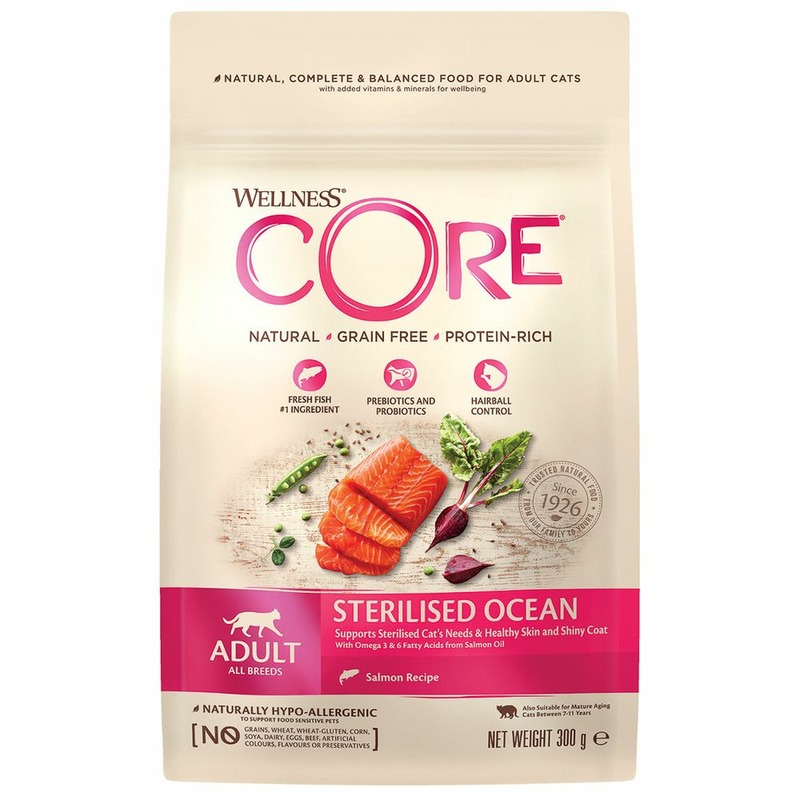 core Сore сухой корм для стерилизованных кошек и кастрированных котов, из лосося, беззерновой - 300 г