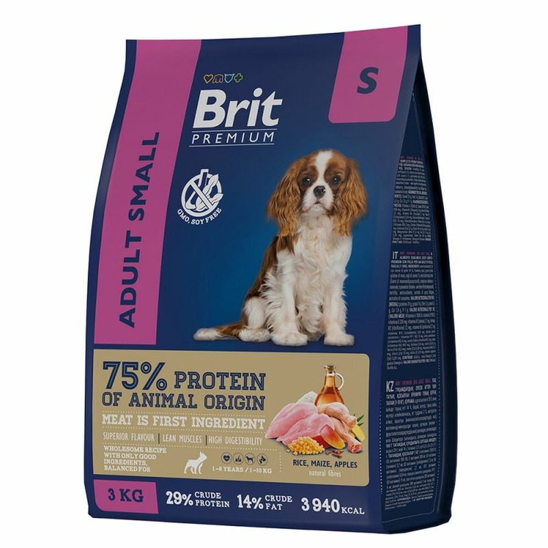 Brit Premium Dog Adult Small полнорационный сухой корм для собак мелких пород, с курицей - 1 кг brit premium dog adult small полнорационный сухой корм для собак мелких пород с курицей