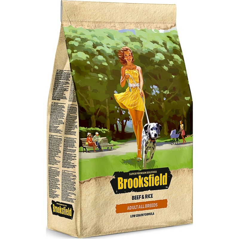 Сухой корм Brooksfield Adult Dog All Breeds для взрослых собак с говядиной и рисом - 3 кг цена и фото