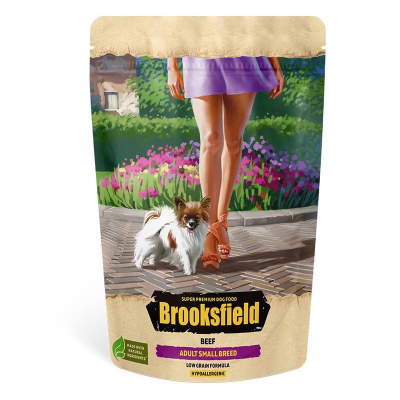 Brooksfield Adult Dog Small Breed полнорационный сухой корм для собак мелких пород, с говядиной и рисом - 700 г